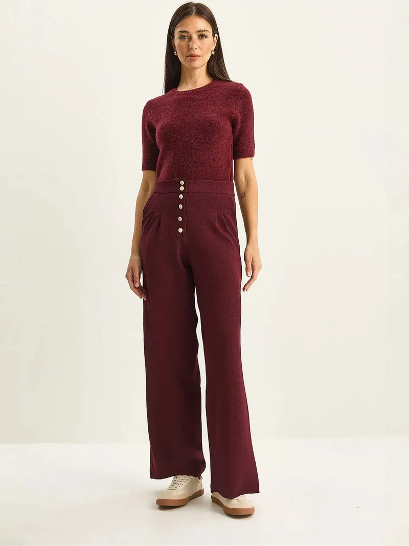 LUCCI High Waist Wide Leg Palazzo Pants